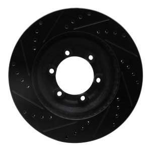 Chevrolet Colorado Brake Rotor (1) - Front Right - R1 Concepts - Drilled & Slotted - Black - `12-`18